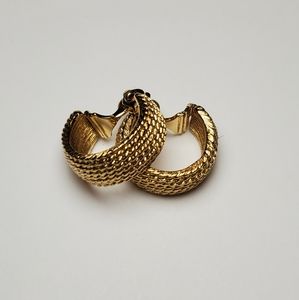 Monet Textured Clip-on Hoops